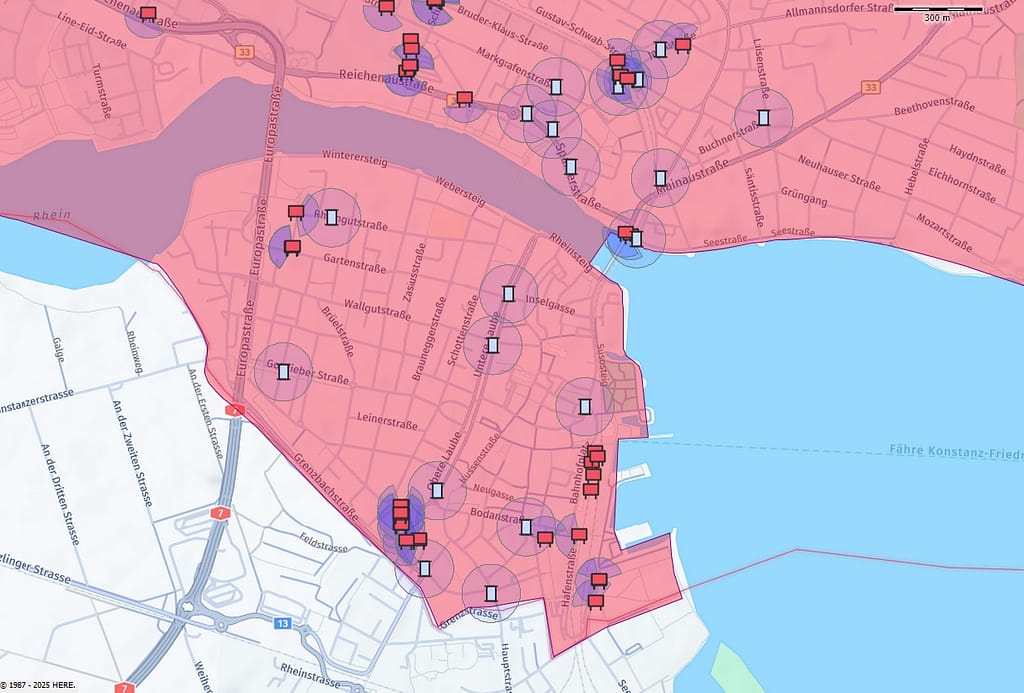 Beispielkarte einer Großflächenplanung für Mikromarketing