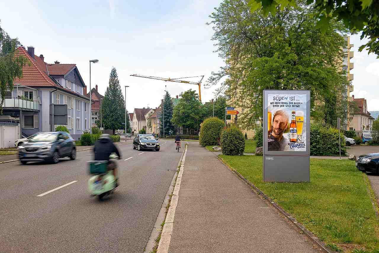 CityLightPoster neben einer Hauptstraße in Radolfzell CityLightPoster neben einer Hauptstraße in Radolfzell